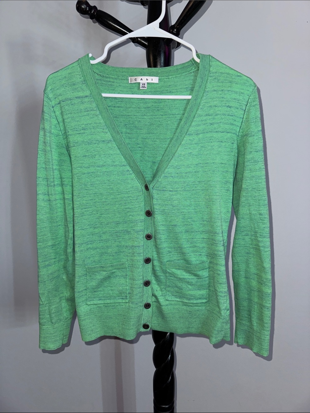 CAbi Mint Green V-Neck Button Cardigan 31
